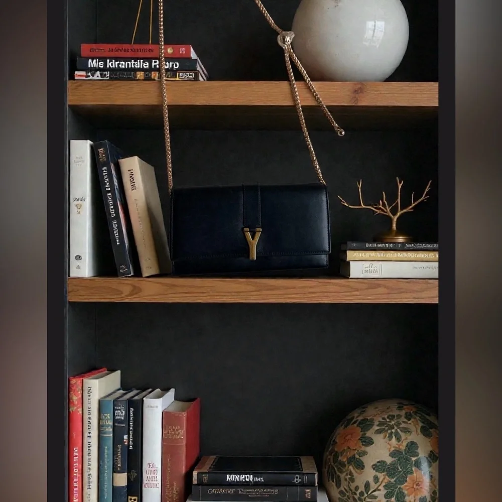 Authentic YSL Ligne Leather wallet on chain - Picture 4 of 13